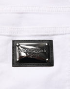 White Ripped Cotton Skinny Men Denim Jeans