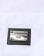 White Logo Plaque Collared Formal Dress  Shirt