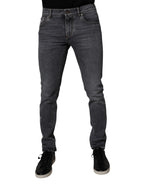 Dark Gray Cotton Stretch Skinny Denim Jeans