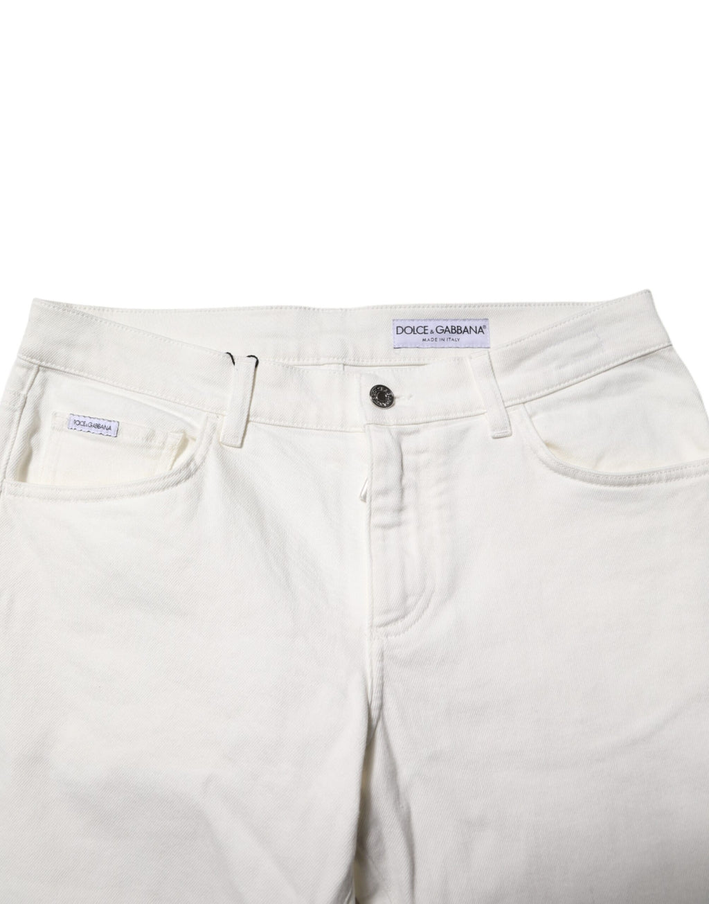 Off White Cotton Stretch Slim Fit Denim Jeans