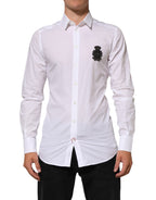 White Cotton GOLD DGPatch Formal Dress Shirt