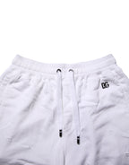 White Ripped Mid Waist Casual Bermuda Short