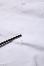 White Ripped Mid Waist Casual Bermuda Short