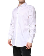 White Cotton Collared GOLD FormalDress Shirt