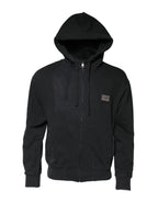 Black Logo FullZip Hooded Sweatshirt Sweater