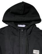 Black Logo FullZip Hooded Sweatshirt Sweater
