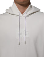 White Logo Hooded Men Sweatshirt  Sweater