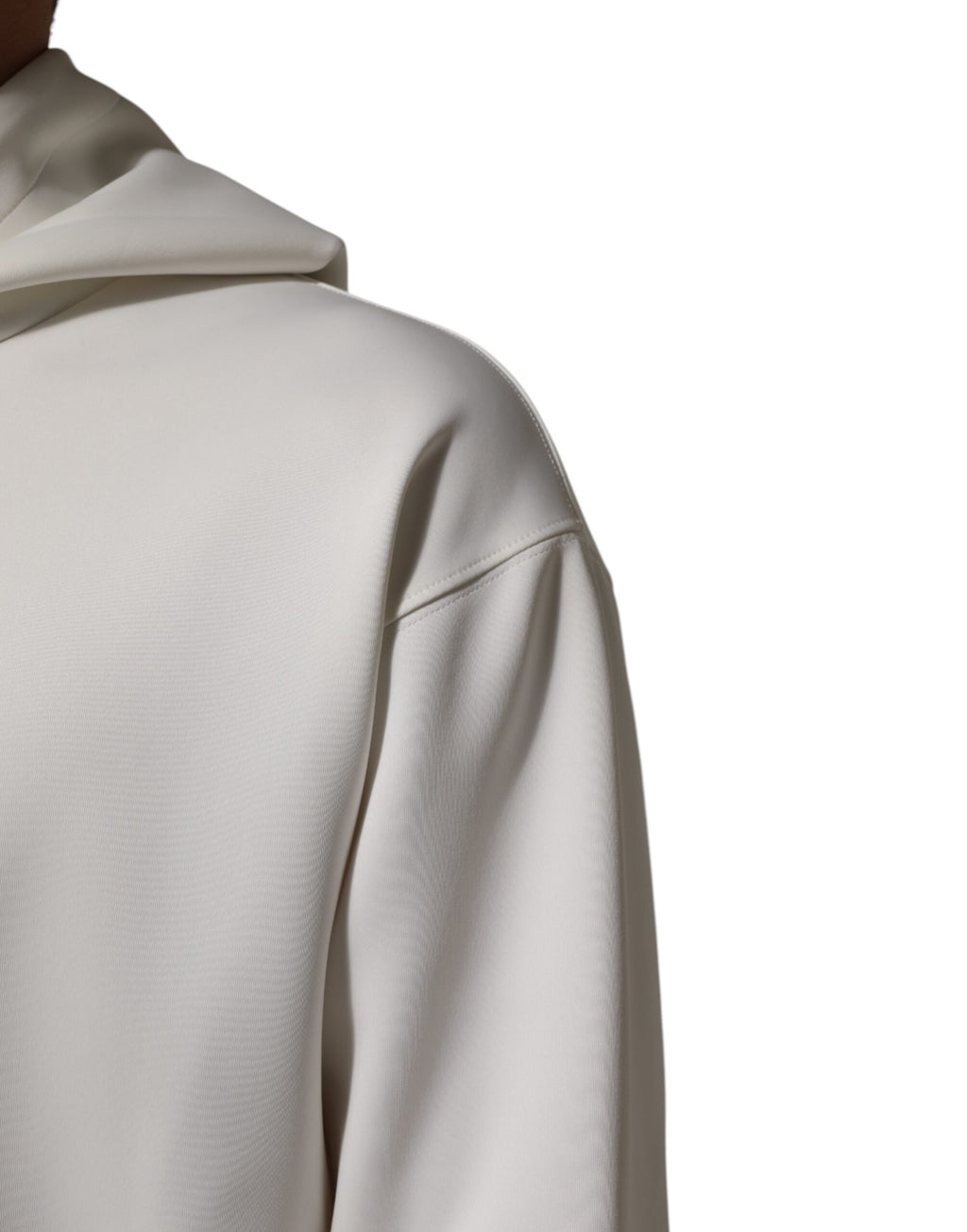 White Logo Hooded Men Sweatshirt  Sweater