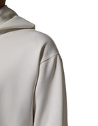 White Logo Hooded Men Sweatshirt  Sweater