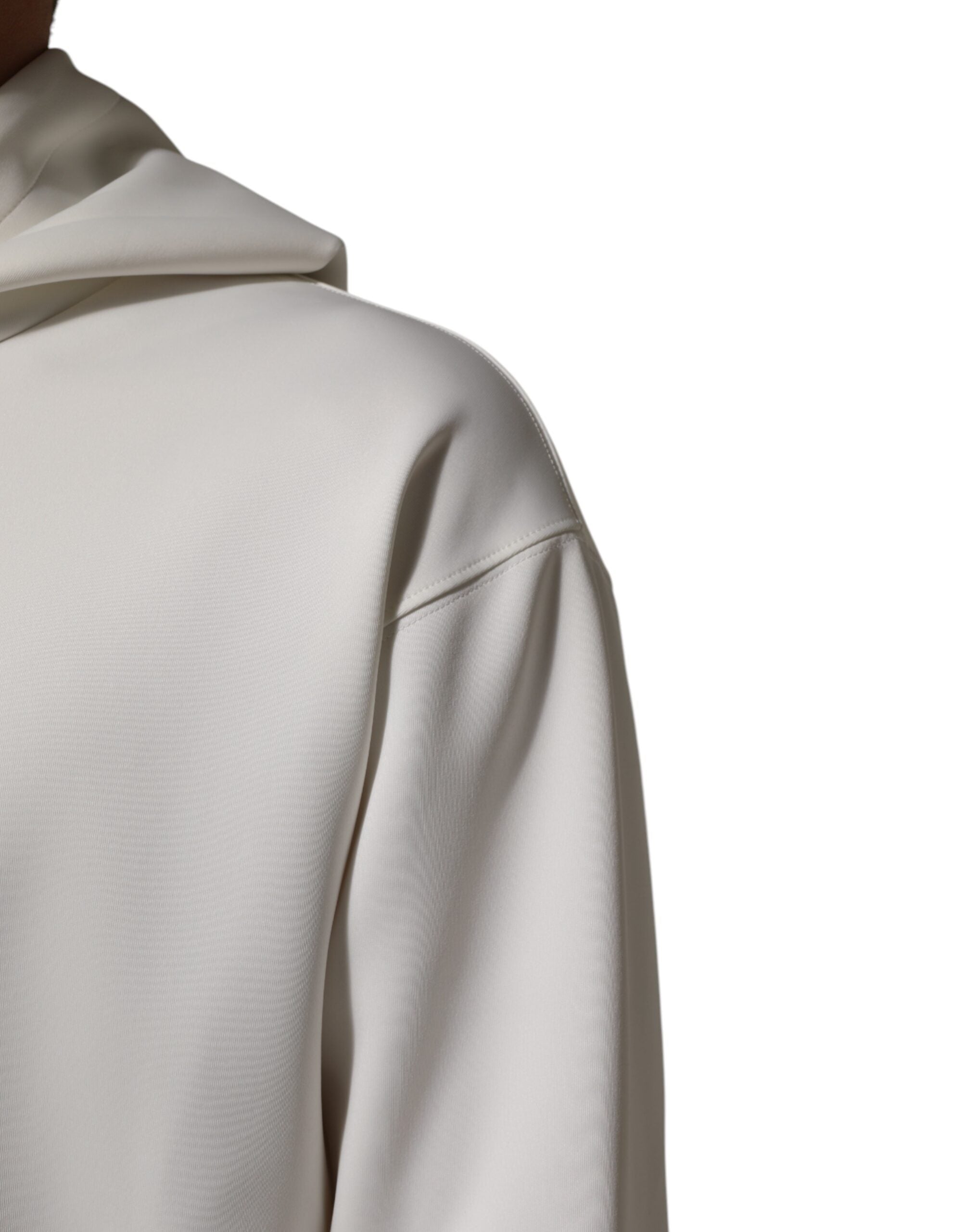 White Logo Hooded Men Sweatshirt  Sweater