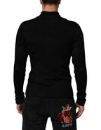 Black Viscose Turtle Neck Pullover Sweater