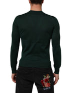 Dark Green Button Down Men Cardigan Sweater
