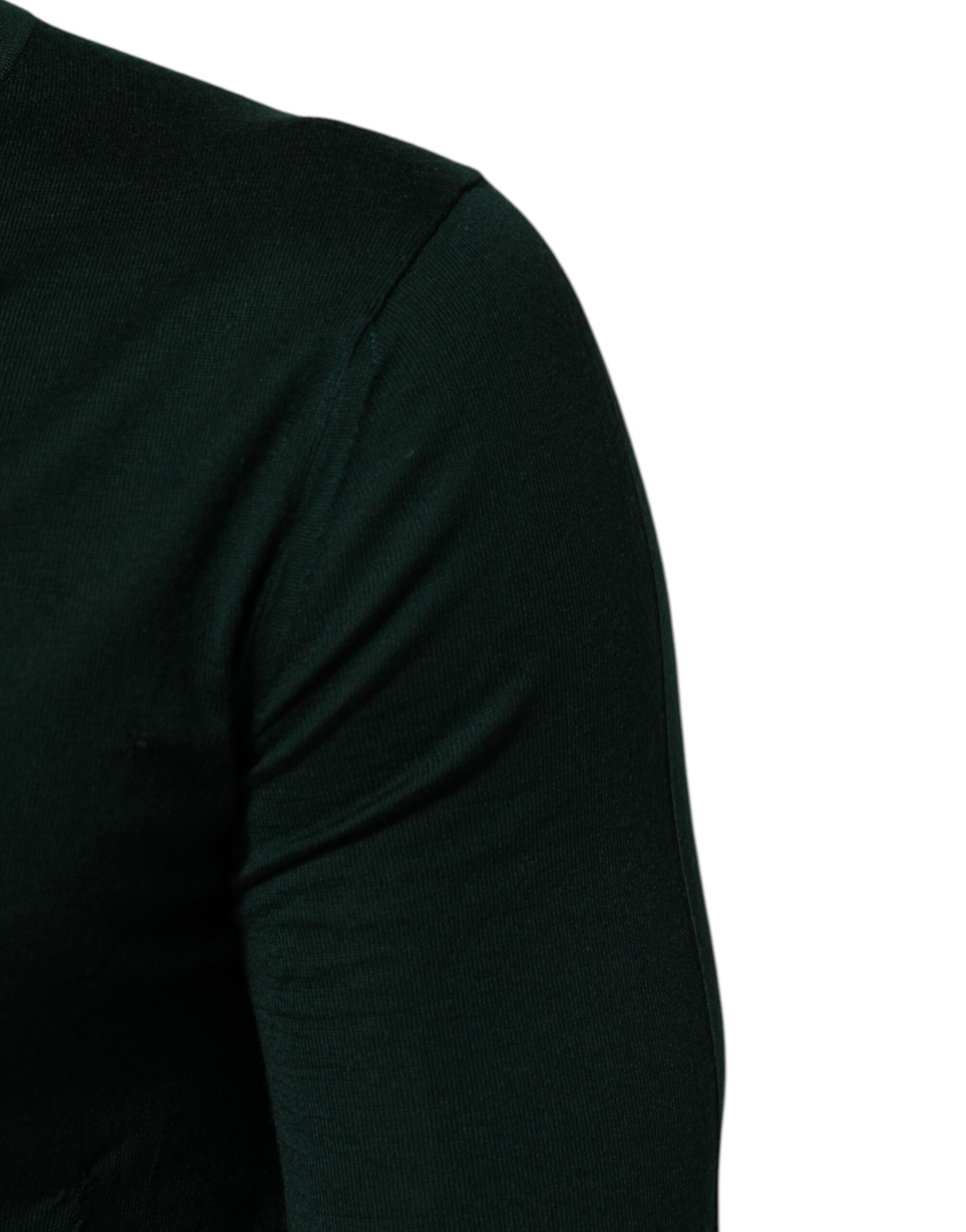 Dark Green Button Down Men Cardigan Sweater