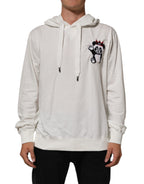 Off White Cotton Panda Hooded Sweatshirt Sweater