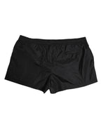 Black Logo Polyester Beachwear Shorts Swimwear