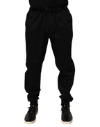 Black Cotton Stretch Casual Trouser Pants