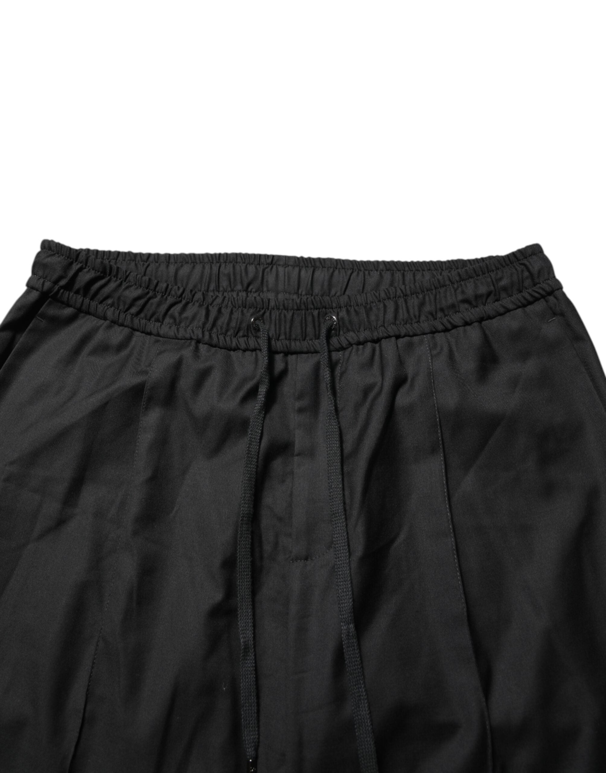Black Drawstring Men Jogger Sweatpants Pants