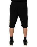 Black Cotton Mid Waist Casual Bermuda Short