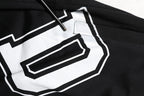 Black Logo Print Cotton Casual Bermuda Short