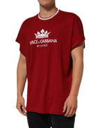 Maroon LogoCrown Cotton Half Sleeve T-shirt