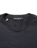 Black Logo Compass Cotton Crew Neck T-shirt