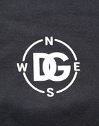 Black Logo Compass Cotton Crew Neck T-shirt