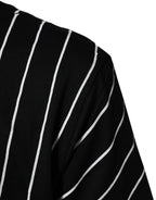 Black Cotton Polka Dots Round Neck T-shirt