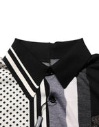 Black White Polka Dot Collared Polo T-shirt