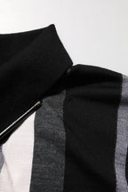 Black White Polka Dot Collared Polo T-shirt