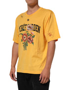 Yellow Secret Graden Floral Cotton Crew Neck T-shirt