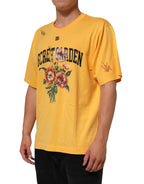 Yellow Secret Graden Floral Cotton CrewNeck T-shirt