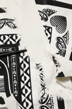 White Cotton Logo Bandana Print Men T-shirt