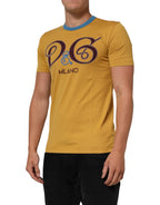 Yellow Logo Crew Neck Short Sleeves T-shirt