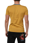 Yellow Logo Crew Neck Short Sleeves T-shirt