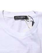 White Graphic Print Cotton Crew Neck T-shirt