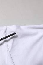 White Graphic Print Cotton CrewNeck T-shirt