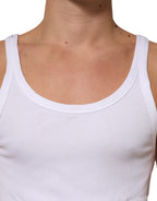 White Sleeveless Round Neck Tank Top T-shirt