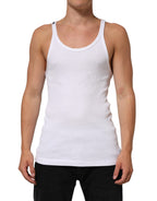 White Sleeveless Round Neck Tank Top T-shirt
