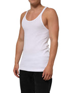 White Sleeveless Round Neck Tank Top T-shirt