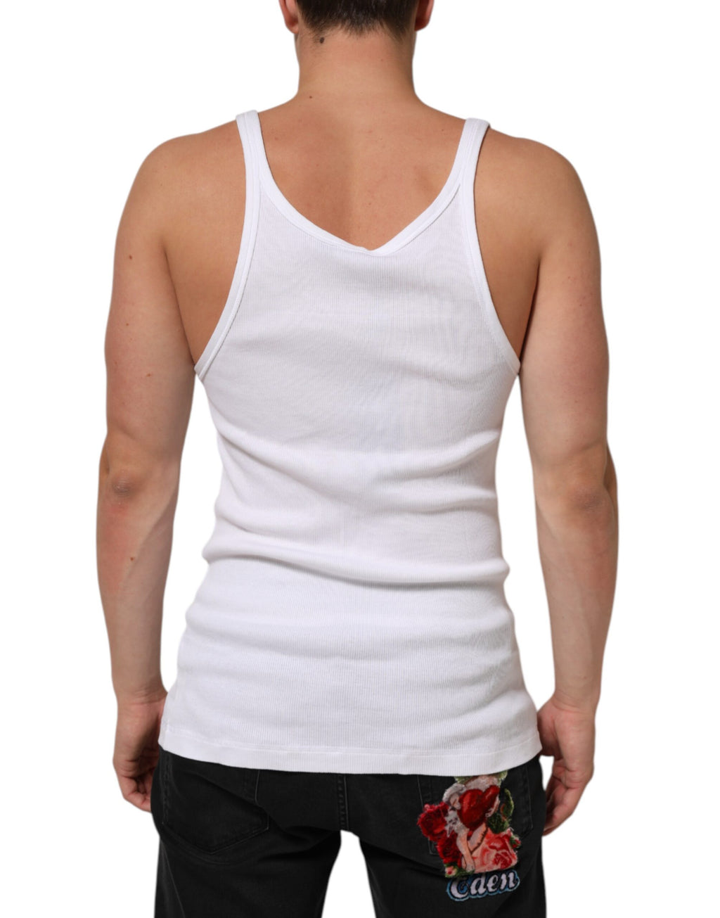 White Sleeveless Round Neck Tank Top T-shirt