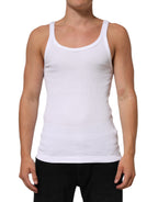 White Sleeveless Round Neck Tank Top T-shirt