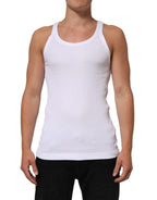 White Sleeveless Round Neck Tank Top T-shirt