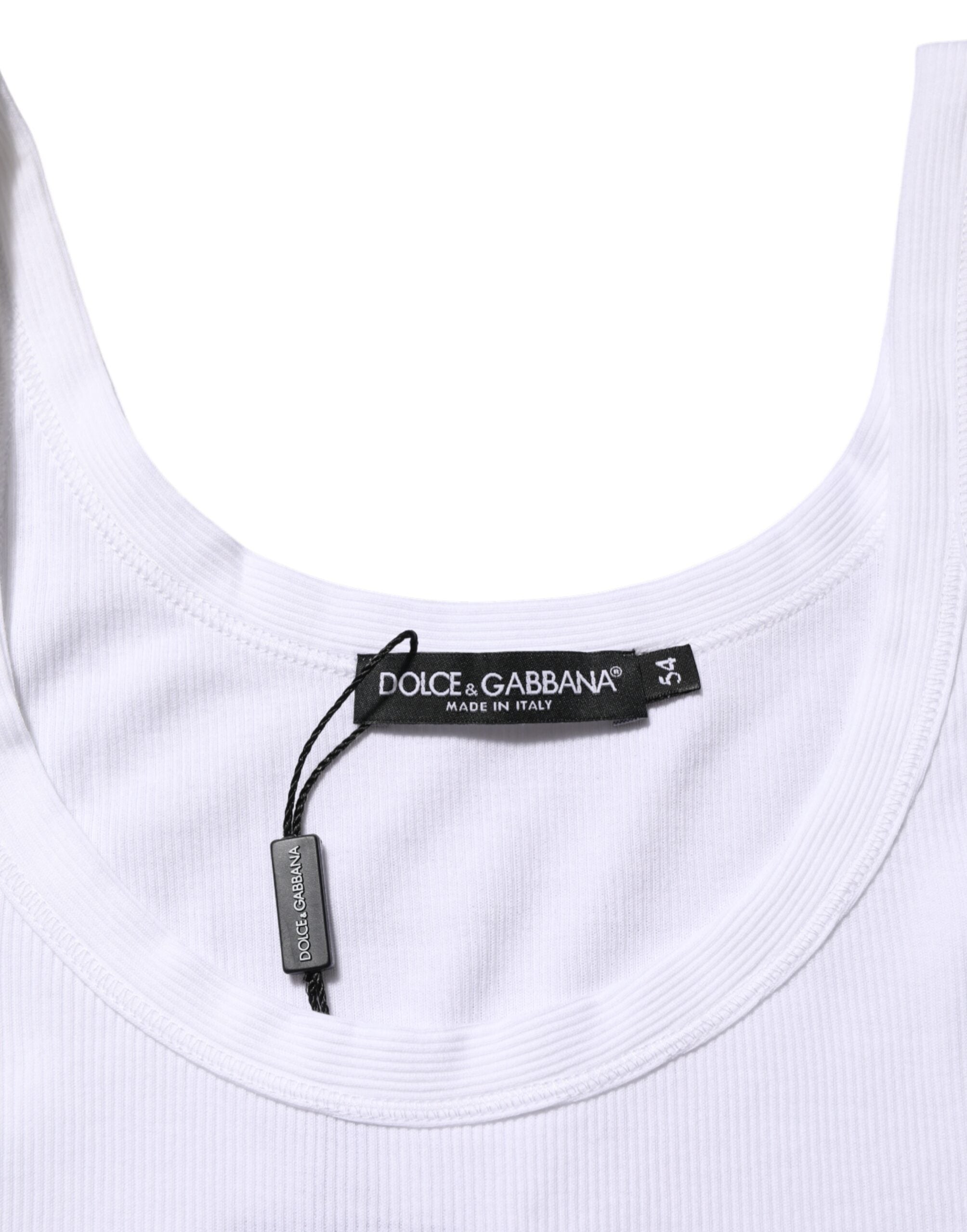 White Sleeveless Round Neck Tank Top T-shirt