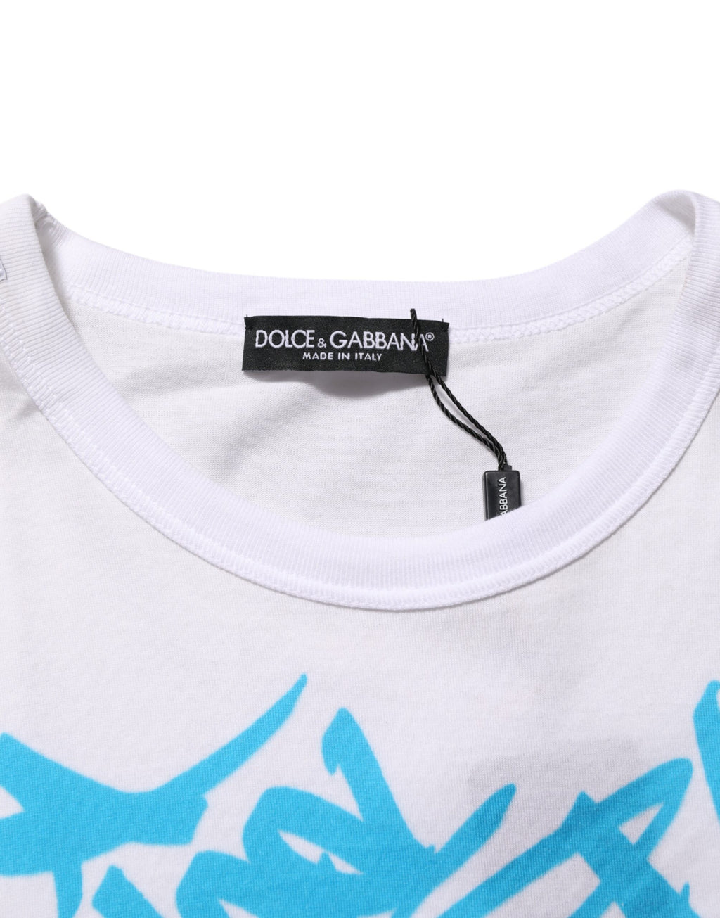 White Graphic Print Cotton Crew Neck T-shirt