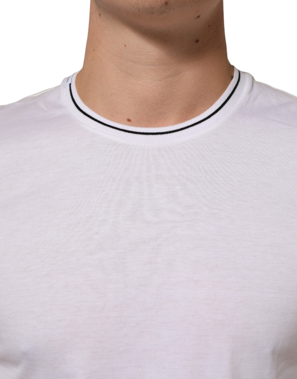 White Short Sleeves Round Neck Men Underwear T-shirt