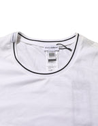 White Short Sleeves Round Neck Men Underwear T-shirt