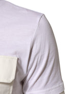 White Cotton Pocket Short Sleeves Men T-shirt