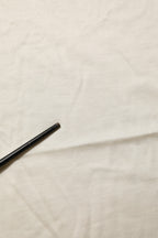 Off White Silk Crew Neck Short Sleeve T-shirt