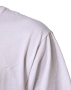 White Logo Print Cotton Crew Neck Men T-shirt