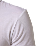 White Logo Print Cotton Men Crew Neck T-shirt